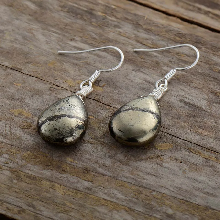 Teardrop Earrings Women Pyrite Drop Earring Wife Girlfriend Gifts Exquisite Lady Elegant Jewelry Dropship Wholesale