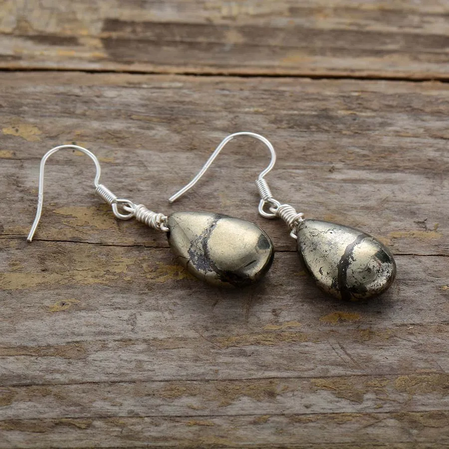 Teardrop Earrings Women Pyrite Drop Earring Wife Girlfriend Gifts Exquisite Lady Elegant Jewelry Dropship Wholesale