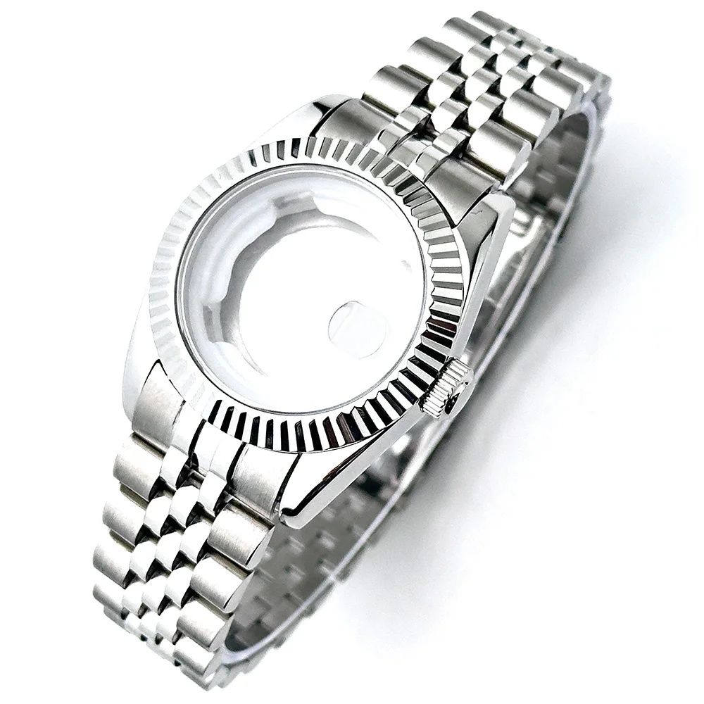 31mm NH05 Watch Case For Girl Woman Datejust Accessories 316L Steel Fit NH05 NH06 Movement 24.5mm Dial Jubilee Band Mod Parts