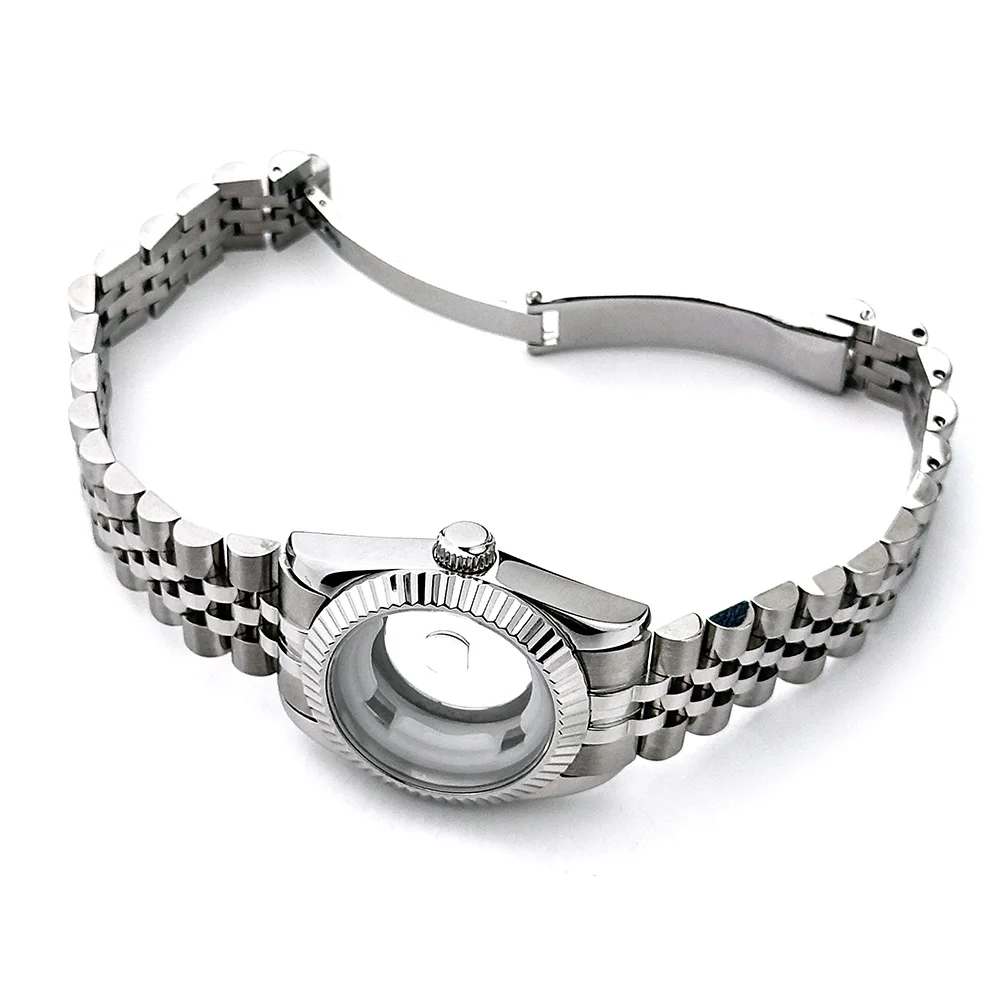 31mm NH05 Watch Case For Girl Woman Datejust Accessories 316L Steel Fit NH05 NH06 Movement 24.5mm Dial Jubilee Band Mod Parts