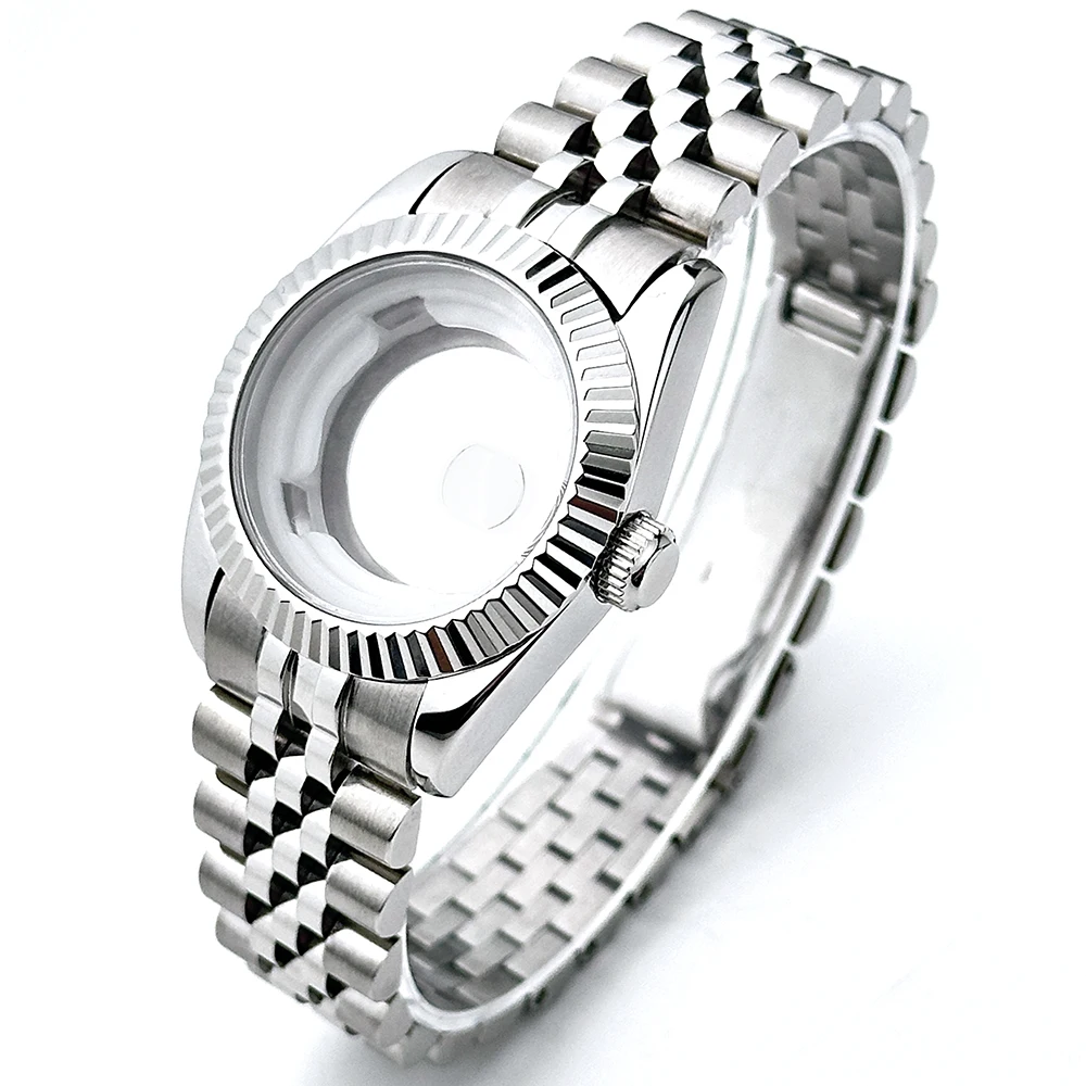 31mm NH05 Watch Case For Girl Woman Datejust Accessories 316L Steel Fit NH05 NH06 Movement 24.5mm Dial Jubilee Band Mod Parts