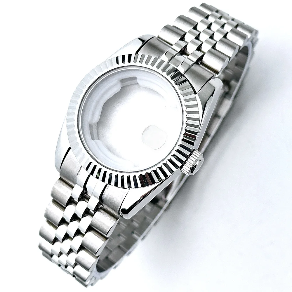 31mm NH05 Watch Case For Girl Woman Datejust Accessories 316L Steel Fit NH05 NH06 Movement 24.5mm Dial Jubilee Band Mod Parts