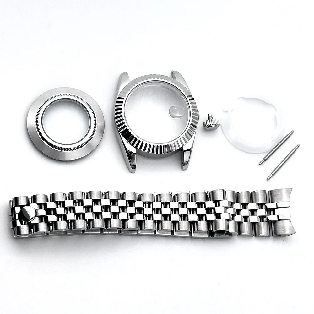 31mm NH05 Watch Case For Girl Woman Datejust Accessories 316L Steel Fit NH05 NH06 Movement 24.5mm Dial Jubilee Band Mod Parts