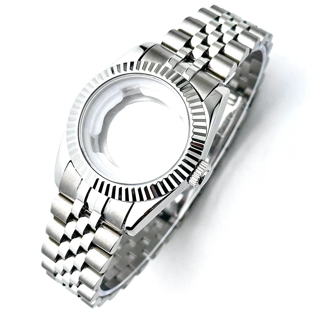 31mm NH05 Watch Case For Girl Woman Datejust Accessories 316L Steel Fit NH05 NH06 Movement 24.5mm Dial Jubilee Band Mod Parts