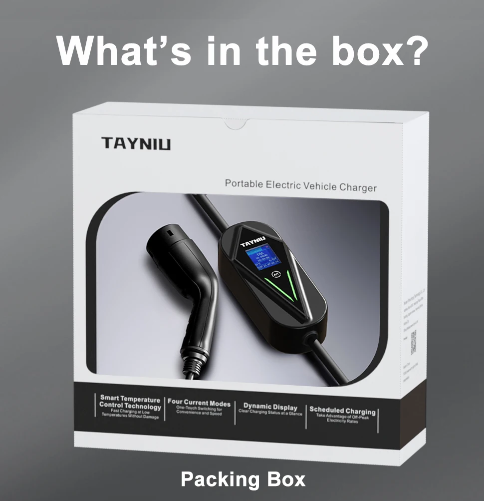 TAYNIU 3.5KW 16A Portable EV Charger NEMA5-15 Plug Type 2 GB/T Type 1 J1772 Electric Car Charger for BYD Changan Aedo Plus