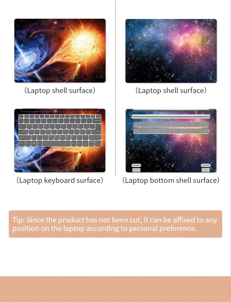 DIY Universal Laptop Cover Sticker Skins 2pcs 13.3"14"15.6"17.3" Skin Starry Sky Decorate Decal for Macbook /Lenovo/Asus/Hp/Acer