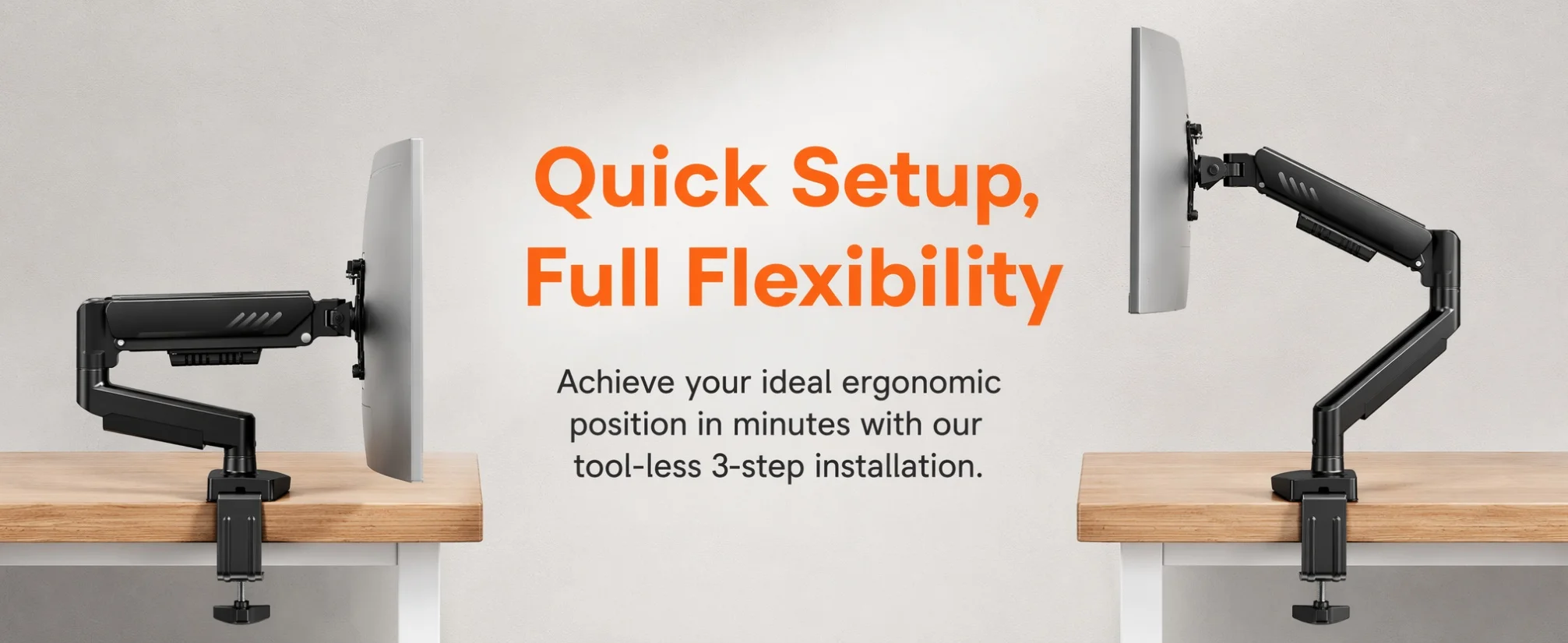 Single Monitor Arm, Fully Adjustable Monitor Mount for 13–34 Inch Screens, Fast Install Computer Monitor Stand with Tool-Free VESA Mount, Cable Management, Holds 19.8 lbs, Max VESA 100x100mm
