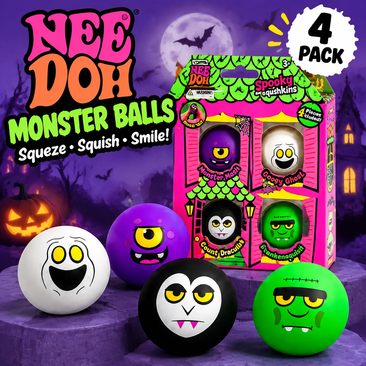 NEW! 2026 Schylling Needoh Halloween Haunted House Squishy Fidget Set Squishy Sensory Fidget Surprise Blind Box Adult
