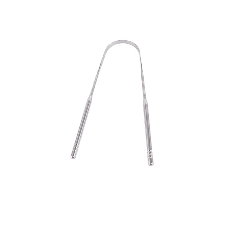 4Colors Stainless Steel Tongue Scraper Metal Tongue Fresh Breath Cleaning Coated Toothbrush Oral Hygiene Scrapper Cleaning Tools