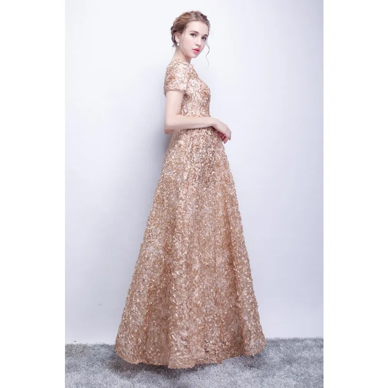 2026 New Women S High Quality Sequin Banquet Host Noble and Elegant Long Dress Dignified and Atmospheric Slim Fit Wedding Gown