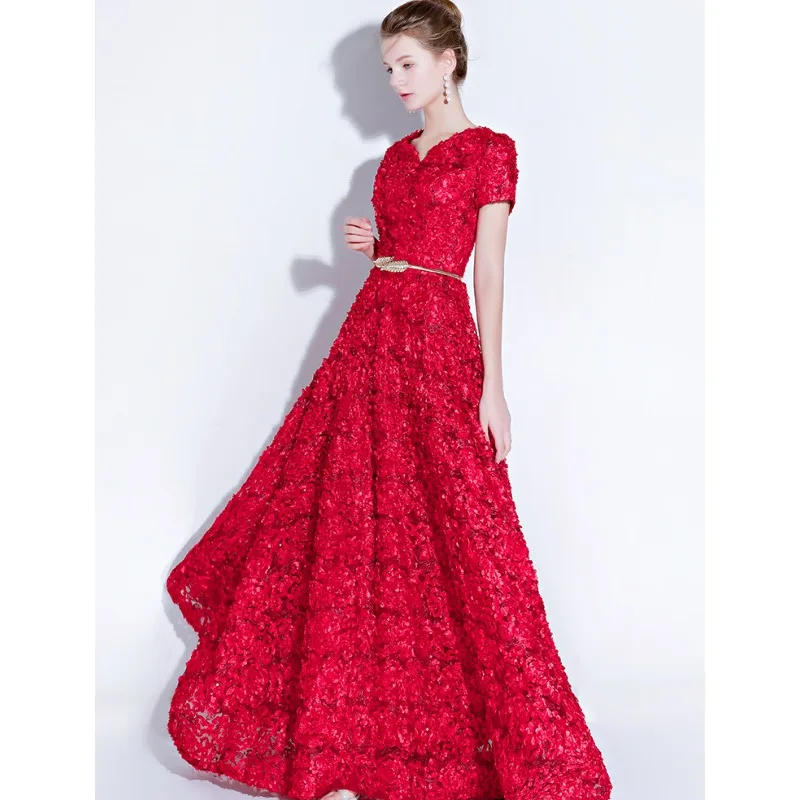 2026 New Women S High Quality Sequin Banquet Host Noble and Elegant Long Dress Dignified and Atmospheric Slim Fit Wedding Gown