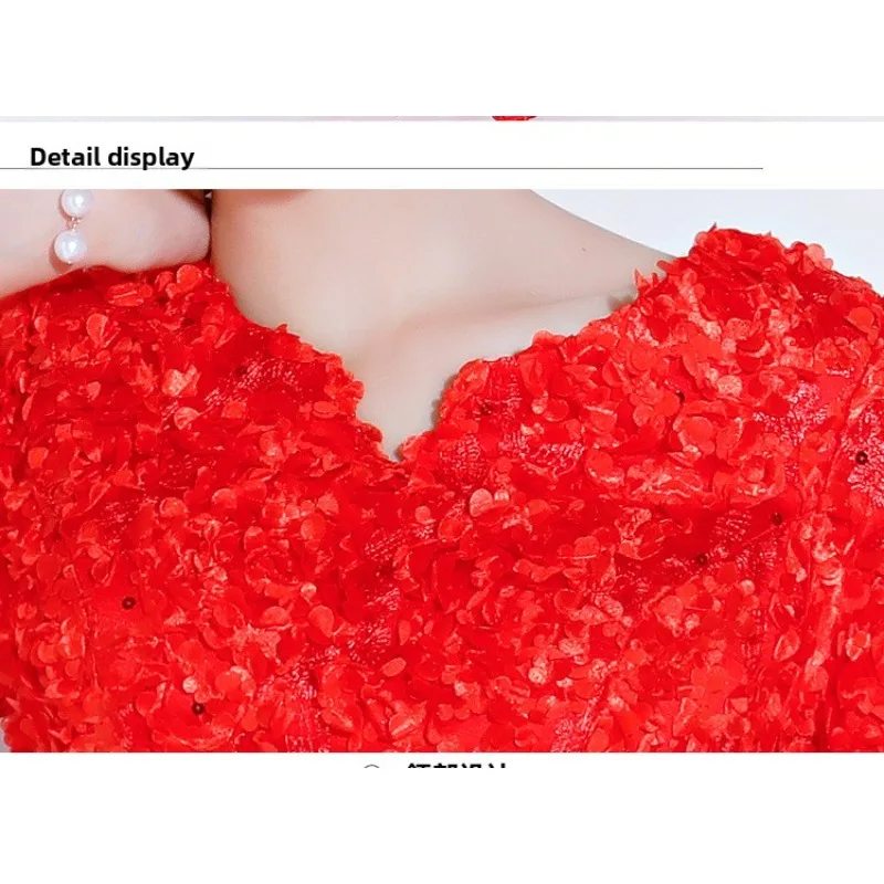 2026 New Women S High Quality Sequin Banquet Host Noble and Elegant Long Dress Dignified and Atmospheric Slim Fit Wedding Gown