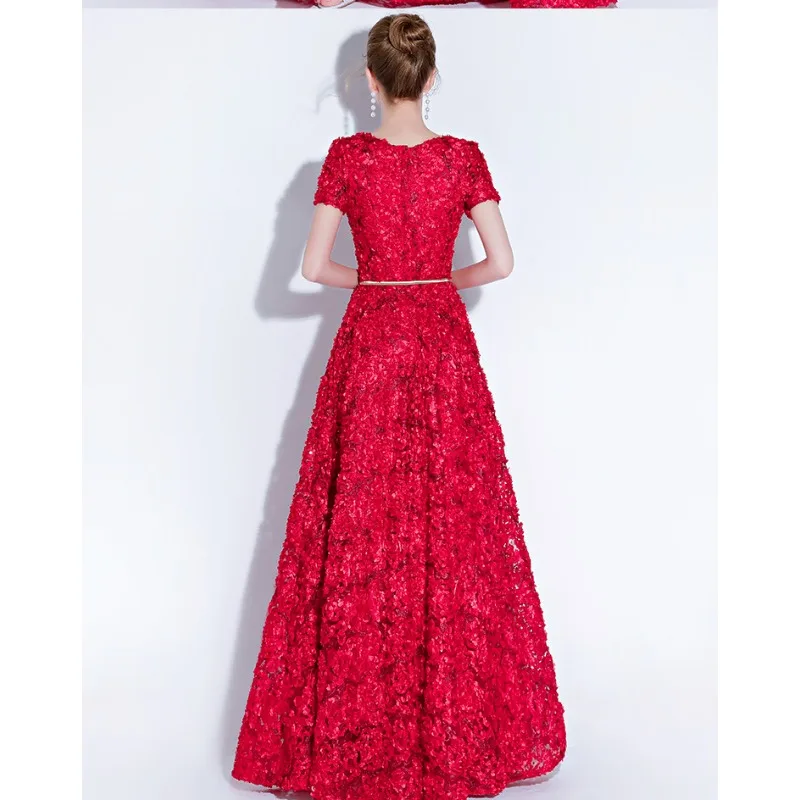 2026 New Women S High Quality Sequin Banquet Host Noble and Elegant Long Dress Dignified and Atmospheric Slim Fit Wedding Gown