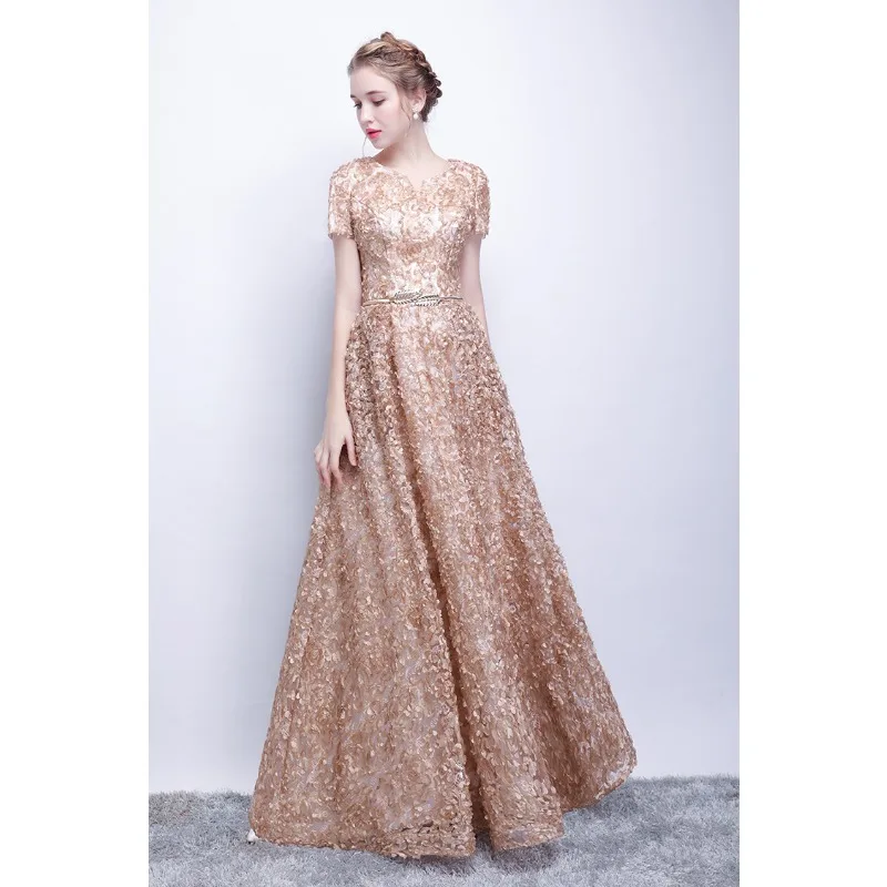2026 New Women S High Quality Sequin Banquet Host Noble and Elegant Long Dress Dignified and Atmospheric Slim Fit Wedding Gown