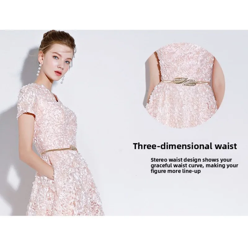 2026 New Women S High Quality Sequin Banquet Host Noble and Elegant Long Dress Dignified and Atmospheric Slim Fit Wedding Gown