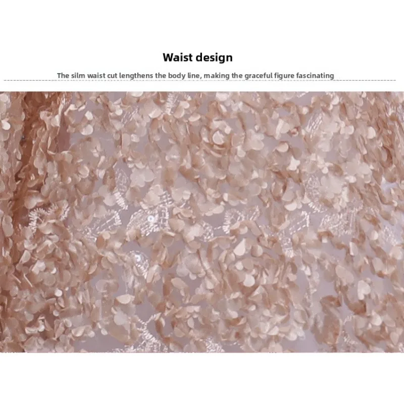 2026 New Women S High Quality Sequin Banquet Host Noble and Elegant Long Dress Dignified and Atmospheric Slim Fit Wedding Gown