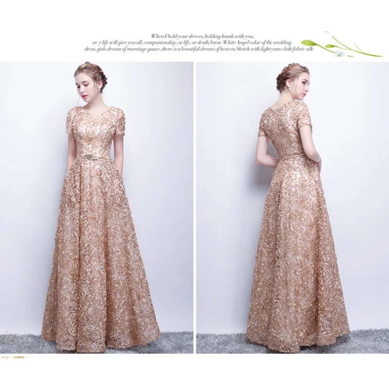 2026 New Women S High Quality Sequin Banquet Host Noble and Elegant Long Dress Dignified and Atmospheric Slim Fit Wedding Gown
