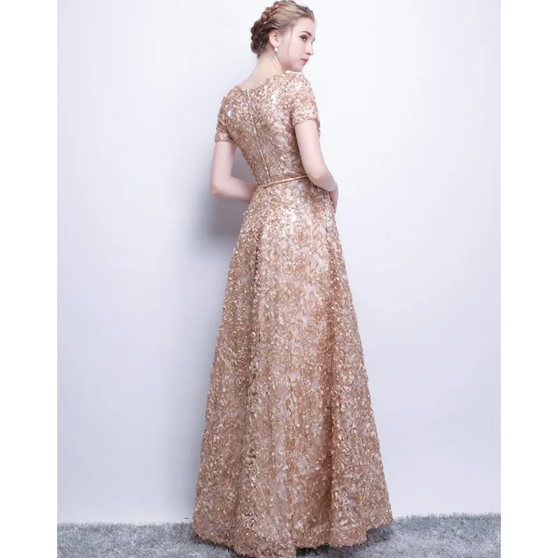 2026 New Women S High Quality Sequin Banquet Host Noble and Elegant Long Dress Dignified and Atmospheric Slim Fit Wedding Gown