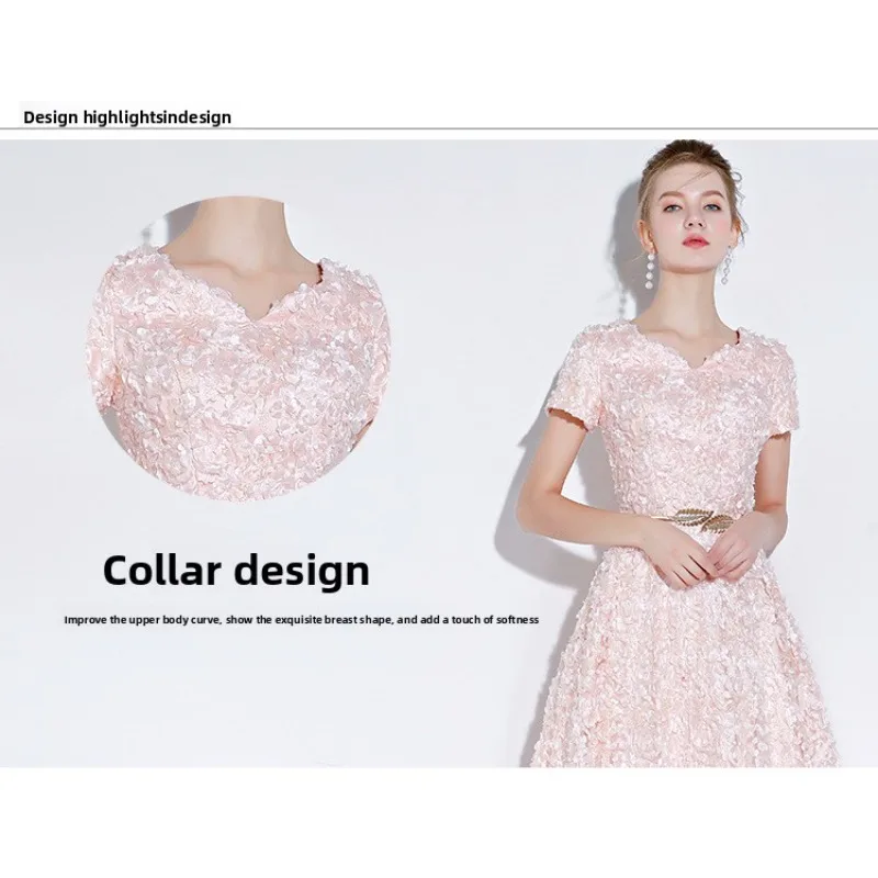 2026 New Women S High Quality Sequin Banquet Host Noble and Elegant Long Dress Dignified and Atmospheric Slim Fit Wedding Gown