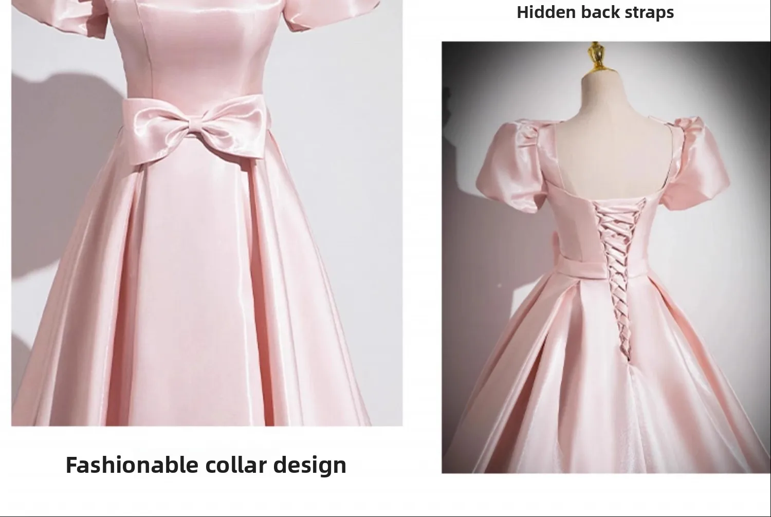 Pink French Satin Evening Dress for Women 2026 New Elegant Style Party Chorus Adult Ceremony Fashion Show Banquet Custom Dress