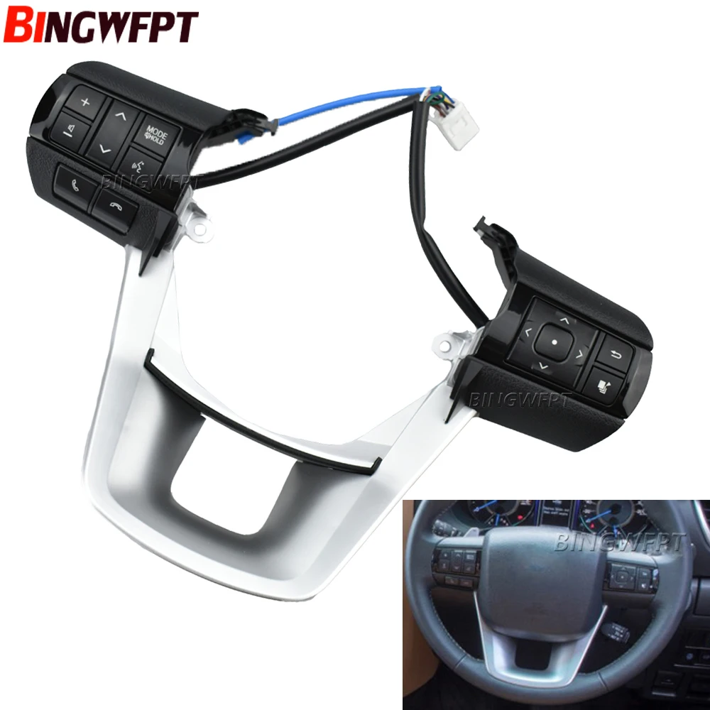 For Toyota Hilux Revo Rocco Fortuner New Steering Wheel Volume Sound Button with Backlight 2015 2016 2017 2018 2019 2020