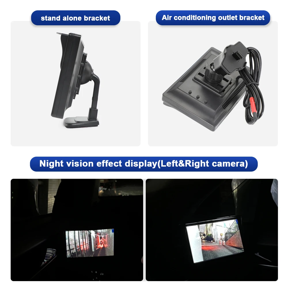 Car AHD 5-Inch Digital Side View Monitoring Mirror System,Night Vision HD 720P Side View Blind Spot Camera,Available In 3 Colors