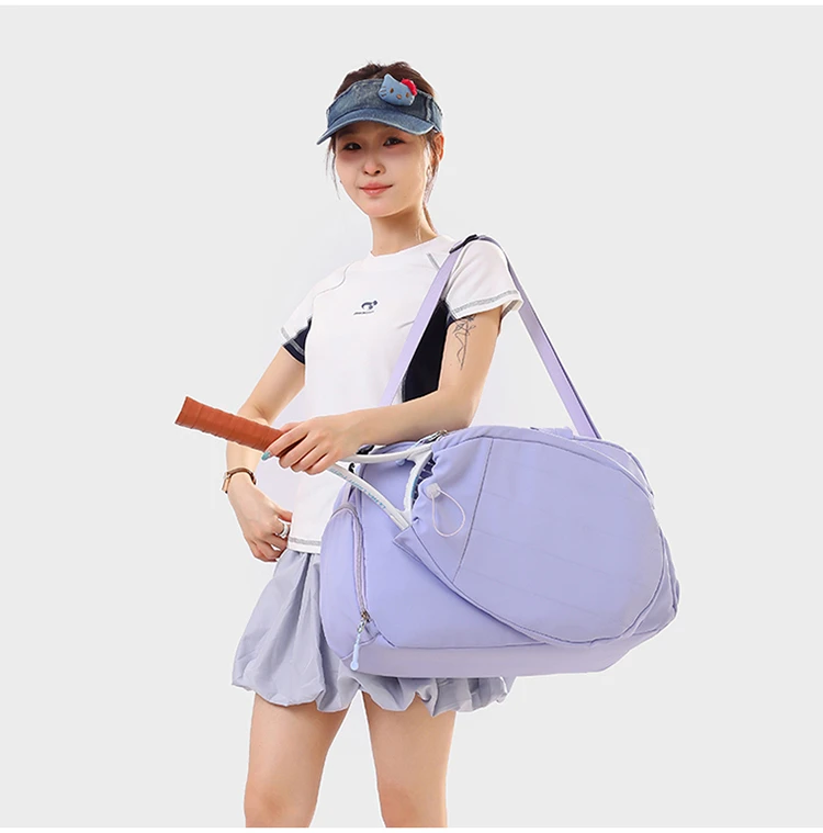 Women Pink Tennis Bag Large Capacity Racket Holder Handbag Separate Shoe Compartment Gym Sports Duffle Bag With Bottle Pocket
