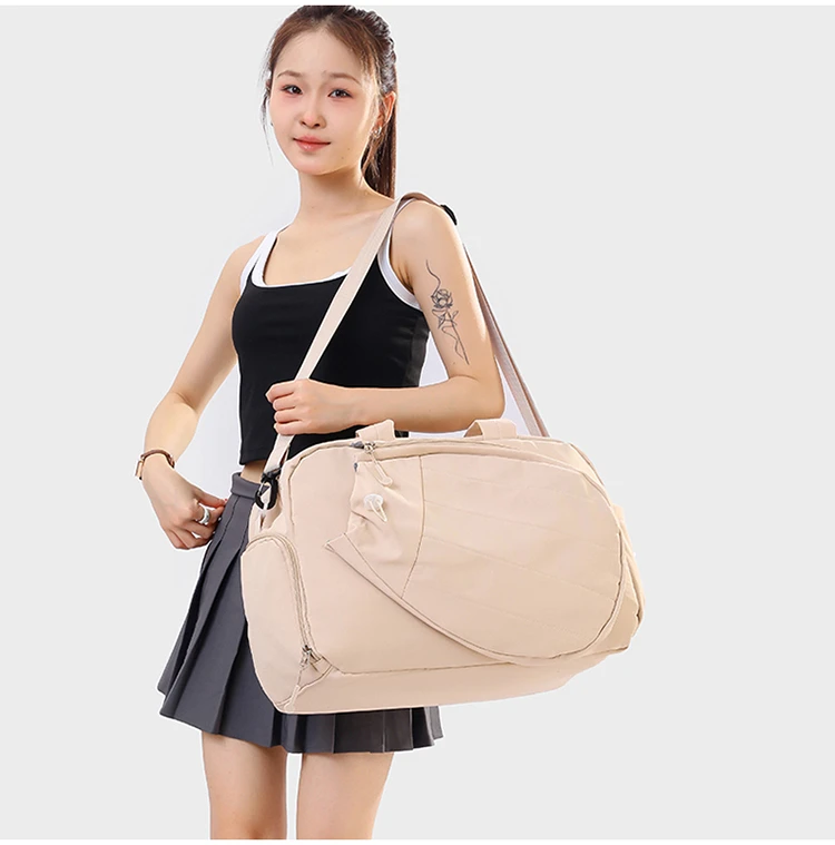 Women Pink Tennis Bag Large Capacity Racket Holder Handbag Separate Shoe Compartment Gym Sports Duffle Bag With Bottle Pocket