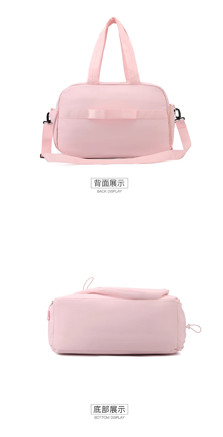 Women Pink Tennis Bag Large Capacity Racket Holder Handbag Separate Shoe Compartment Gym Sports Duffle Bag With Bottle Pocket