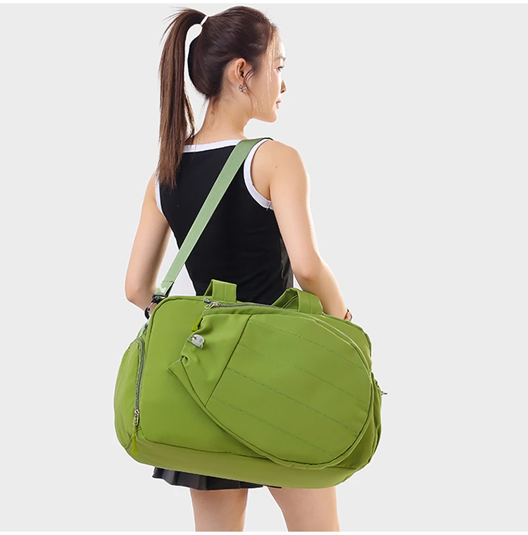 Women Pink Tennis Bag Large Capacity Racket Holder Handbag Separate Shoe Compartment Gym Sports Duffle Bag With Bottle Pocket