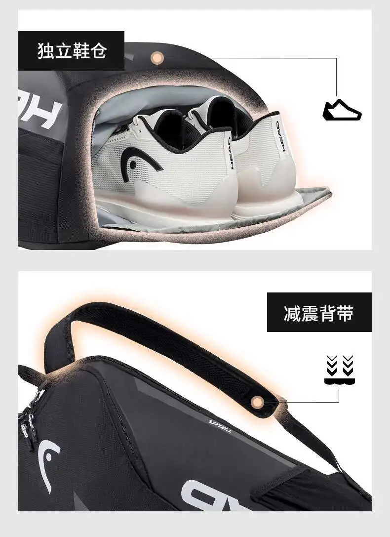Original HEAD TOUR Series Tennis Racket Bag Sport Tennis Backpack Racket Padel Racket Bag Raqueteiras Tenis Pack 25L Tennis Bag