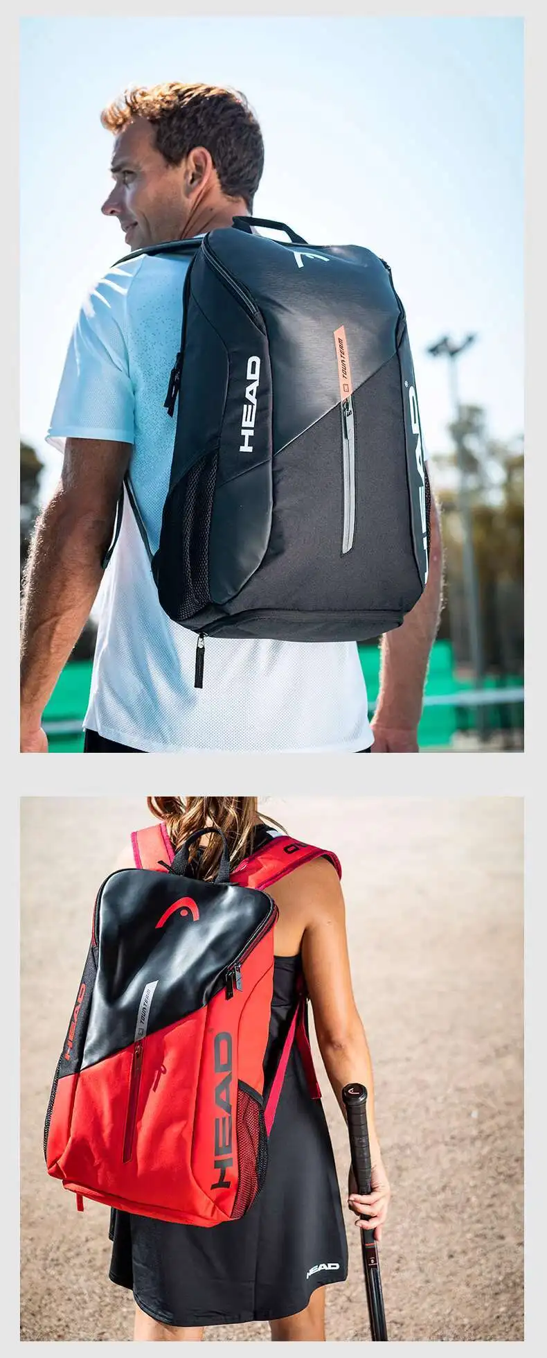 Original HEAD TOUR Series Tennis Racket Bag Sport Tennis Backpack Racket Padel Racket Bag Raqueteiras Tenis Pack 25L Tennis Bag
