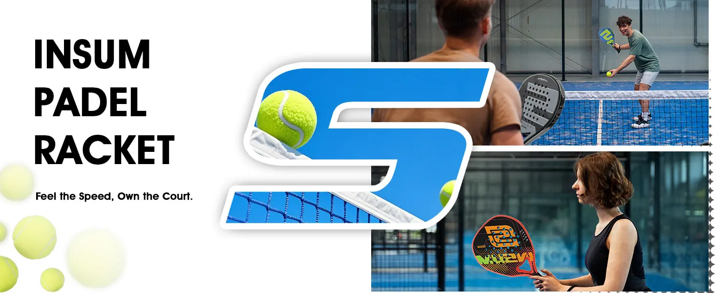 INSUM Power Padel Racket Series 2026 Carbon Fiber Surface EVA Memory Lightweight Paddle Racket Tennis Racket for Adults