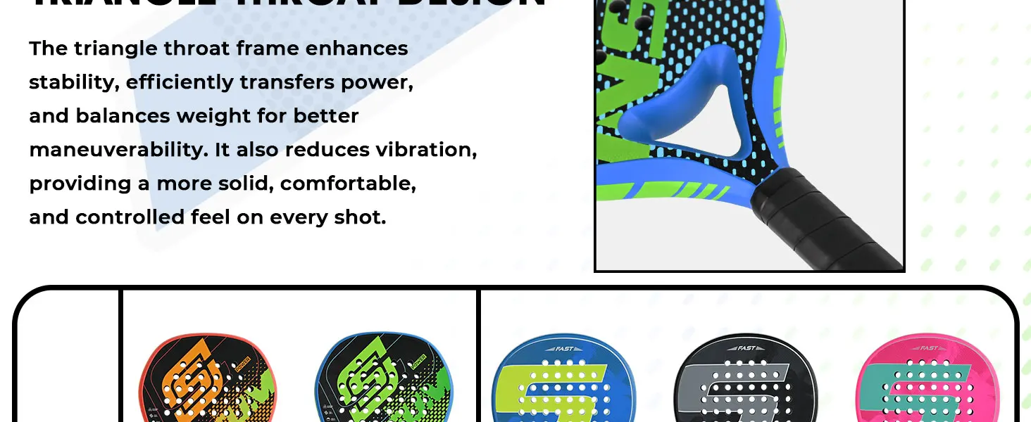 INSUM Power Padel Racket Series 2026 Carbon Fiber Surface EVA Memory Lightweight Paddle Racket Tennis Racket for Adults