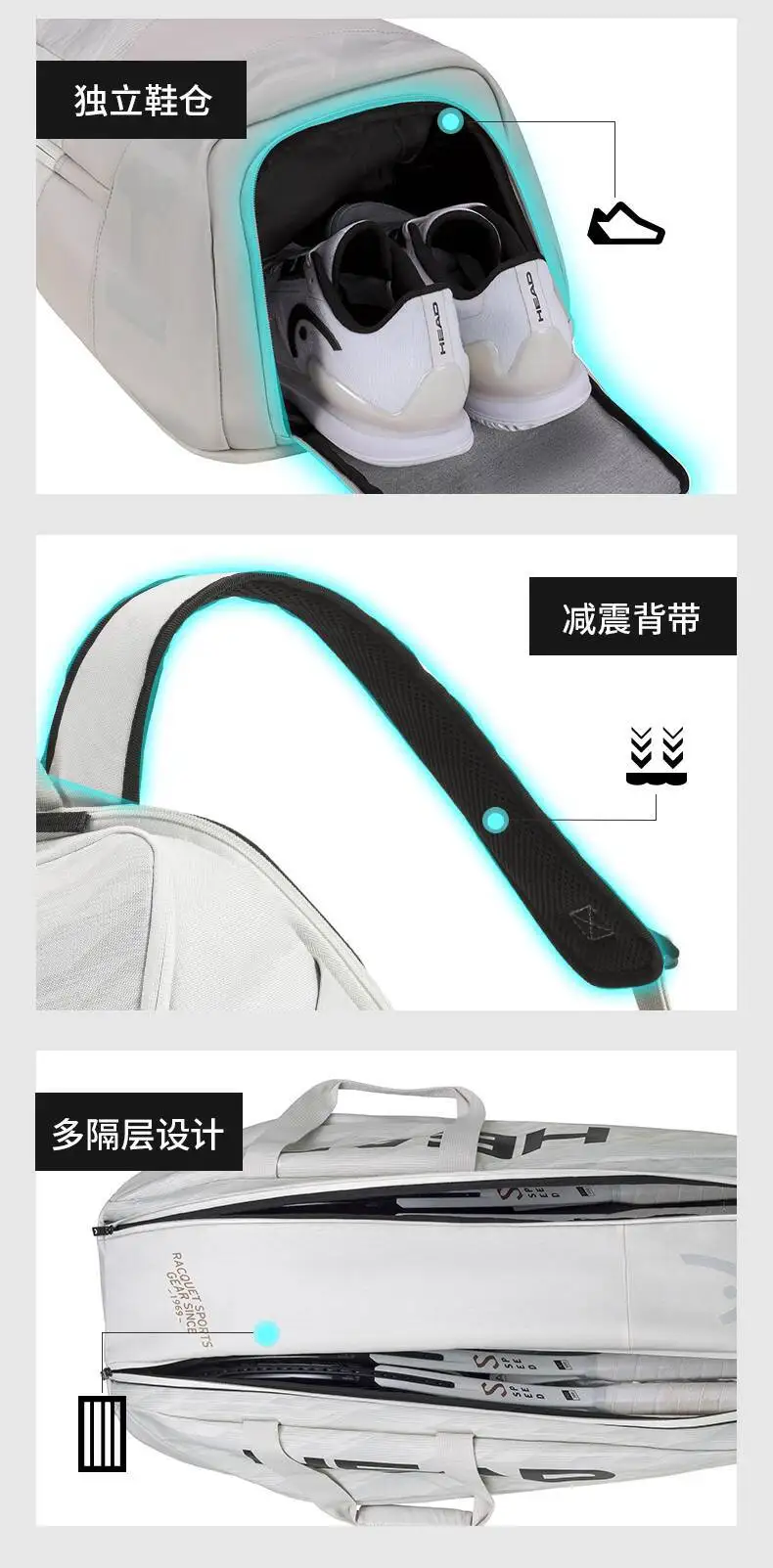 HEAD Tennis Bag Djokovic Tennis Backpack Tennis Racket Badminton Sport Bag Padel Tenis PRO X BACKPACK 28L YUBK COURT Raqueteira