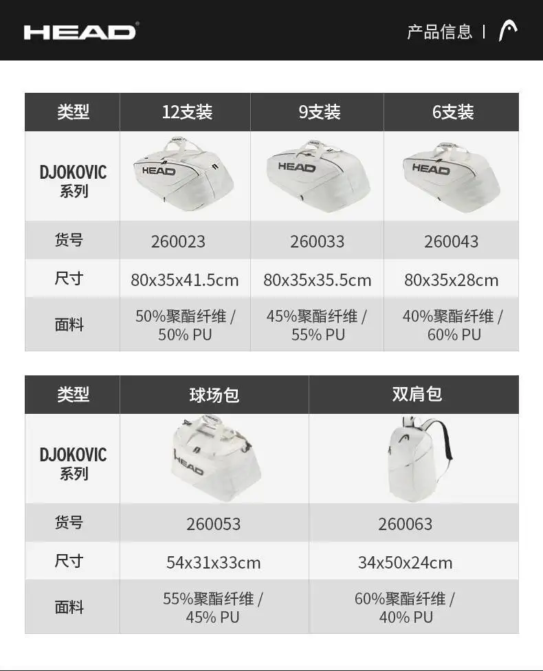 HEAD Tennis Bag Djokovic Tennis Backpack Tennis Racket Badminton Sport Bag Padel Tenis PRO X BACKPACK 28L YUBK COURT Raqueteira
