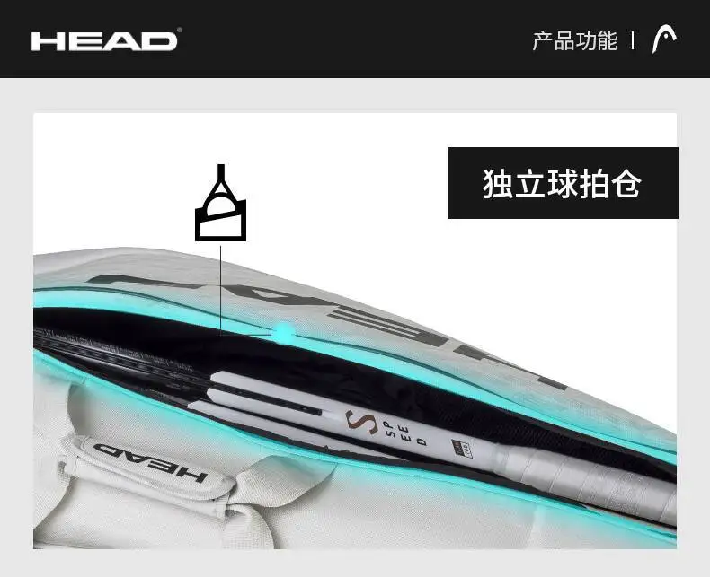 HEAD Tennis Bag Djokovic Tennis Backpack Tennis Racket Badminton Sport Bag Padel Tenis PRO X BACKPACK 28L YUBK COURT Raqueteira