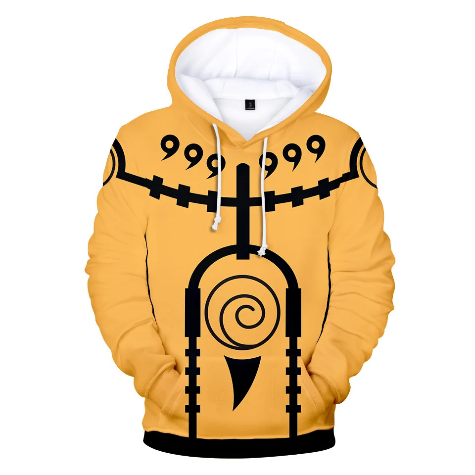 Bandai Naruto 3D Anime Hoodie – Men's Streetwear, Cosplay, Harajuku & Y2K Style – Trendy & Comfortable
