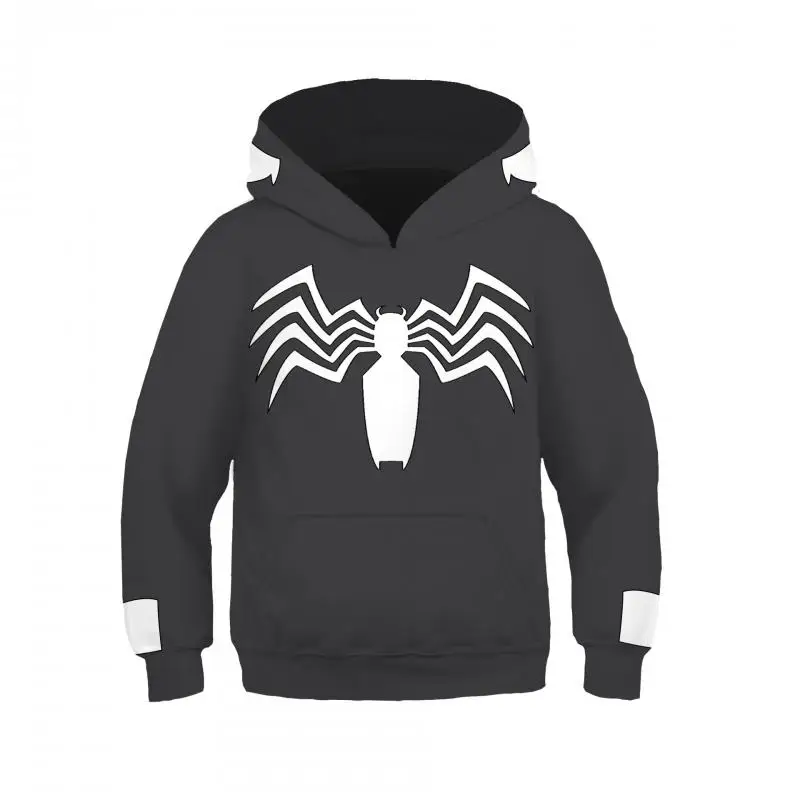 Hot New Fashion Cosplay Hooded Jacket Red Blue Colorblock Spider Pattern Hoodie Casual Unisex Y2K Long Sleeve Sweatshirt Top