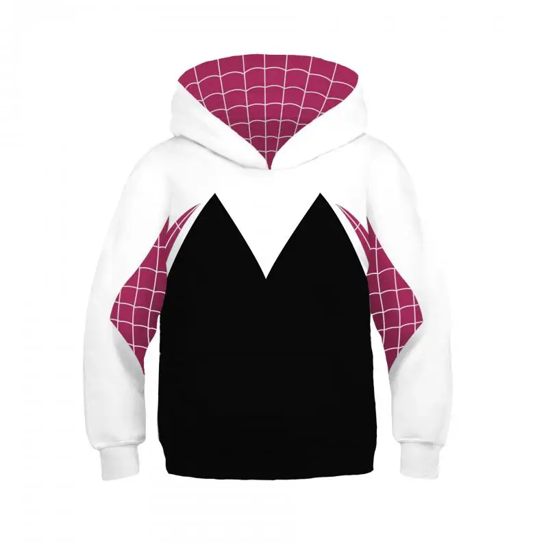 Hot New Fashion Cosplay Hooded Jacket Red Blue Colorblock Spider Pattern Hoodie Casual Unisex Y2K Long Sleeve Sweatshirt Top