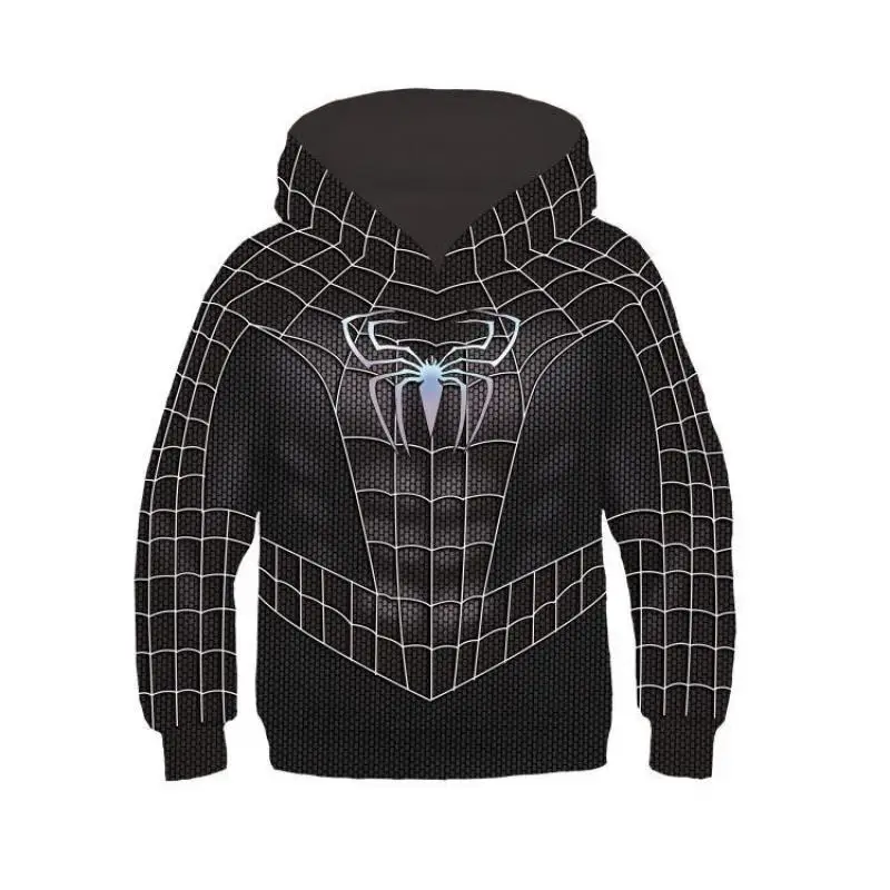 Hot New Fashion Cosplay Hooded Jacket Red Blue Colorblock Spider Pattern Hoodie Casual Unisex Y2K Long Sleeve Sweatshirt Top