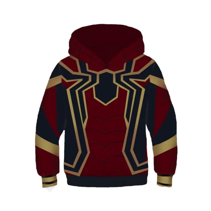 Hot New Fashion Cosplay Hooded Jacket Red Blue Colorblock Spider Pattern Hoodie Casual Unisex Y2K Long Sleeve Sweatshirt Top