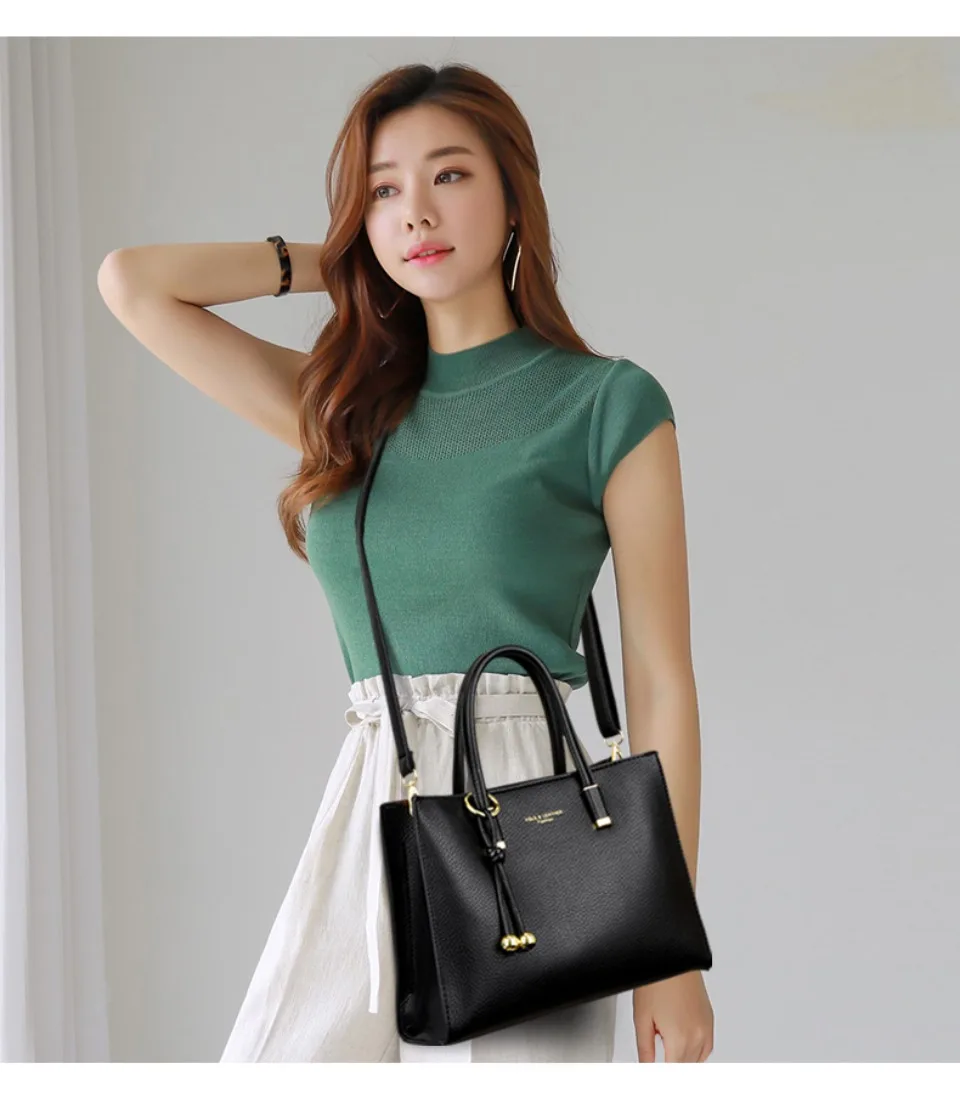 Genuine Brand Top Quality Leather Shoulder Crossbody Bags for Women Luxury Handbags Women Bags Designer Large Capacity Tote Bag