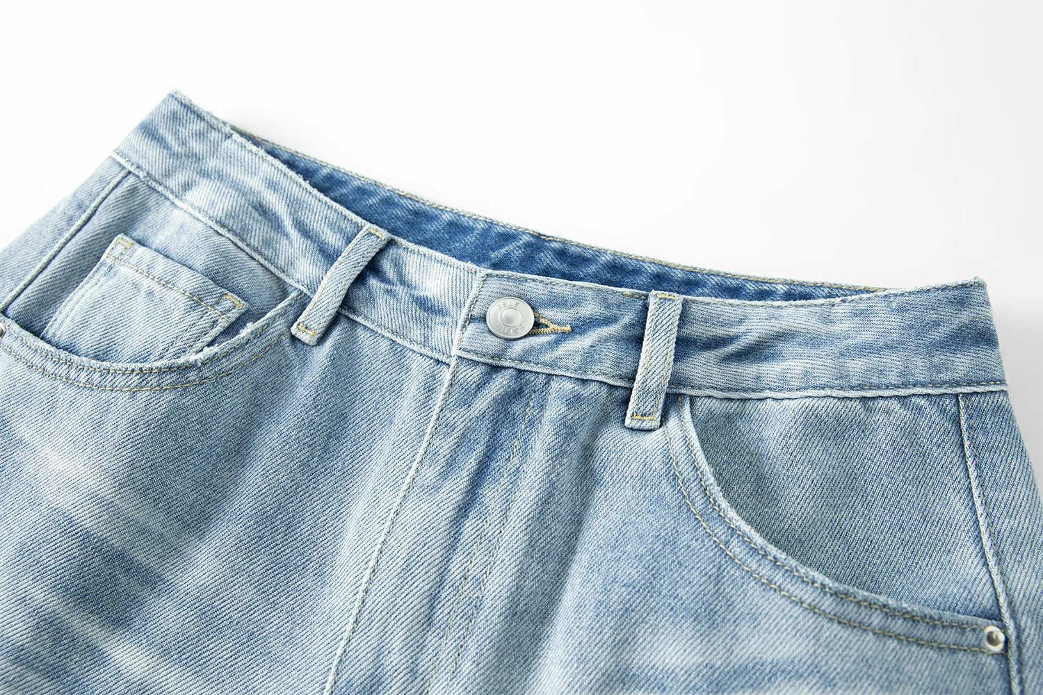 FSLE New Summer Women‘s Wide Leg Jeans Vintage Washed Straight Wide Leg Pants High Waist Denim Trousers Casual Street Style Chic