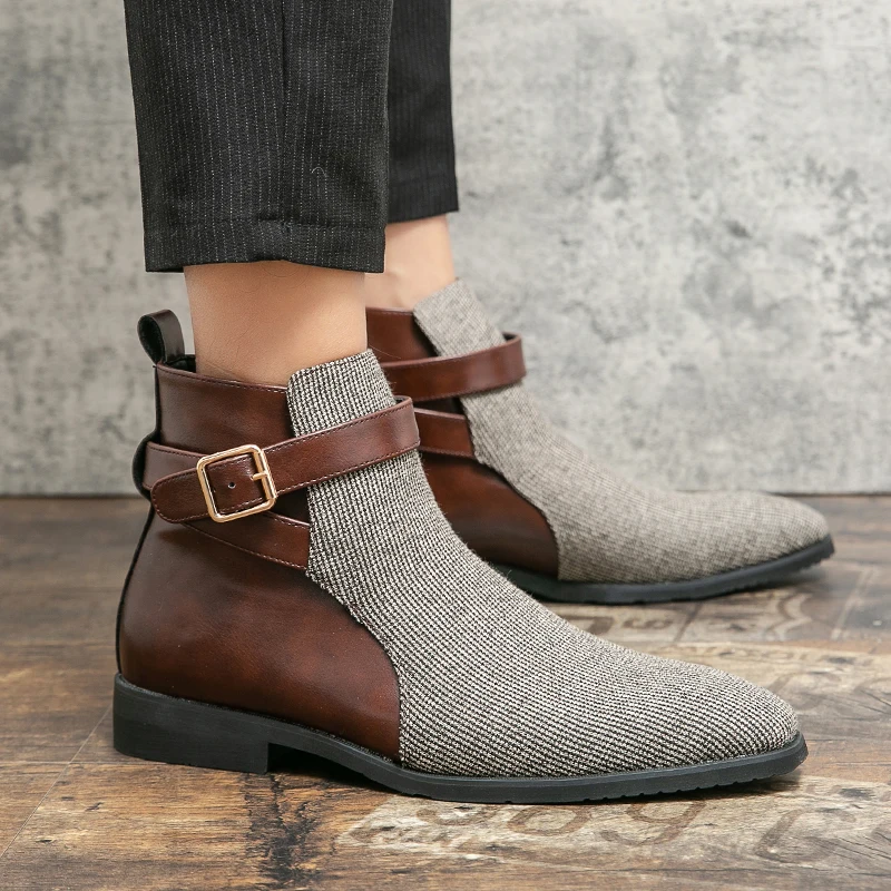 Luxury Brand Lace-Up Men's Motocross Boots 2023 New Arrival Classic Male Coiffeur High Top Shoes Leather for Men Outdoor Boots