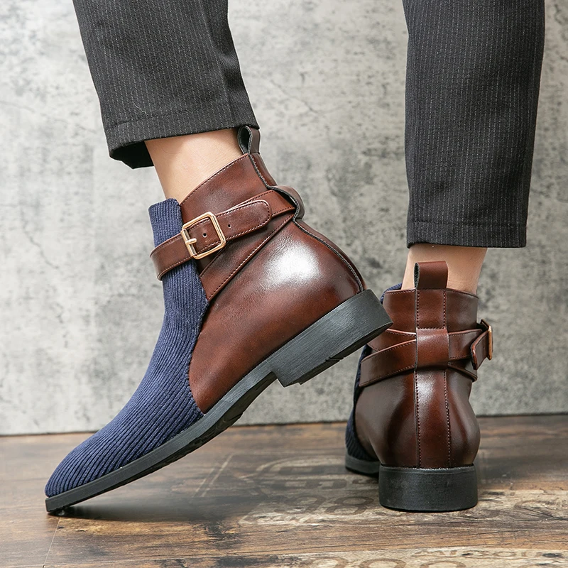 Luxury Brand Lace-Up Men's Motocross Boots 2023 New Arrival Classic Male Coiffeur High Top Shoes Leather for Men Outdoor Boots