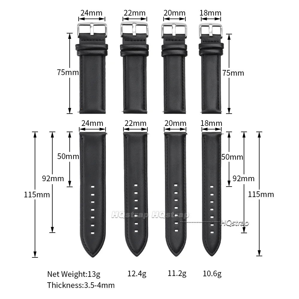 Vintage Brown Leather Watchband 18mm 20mm 22mm 24mm Cowhide Watch Strap Men Women Quick Release Bracelet Universal Wristband