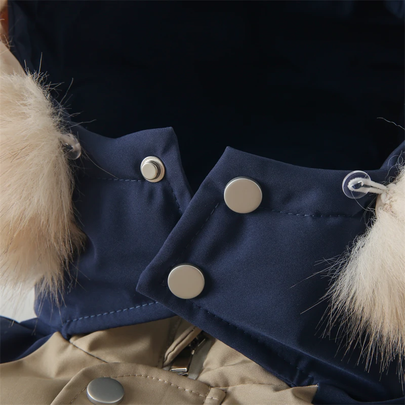 Winter Baby Jumpsuit Warm Thicken Boys Ski Suit Plus Velvet Kids Clothes Windproof Children Snow Wear Clothes 1-5 Yrs