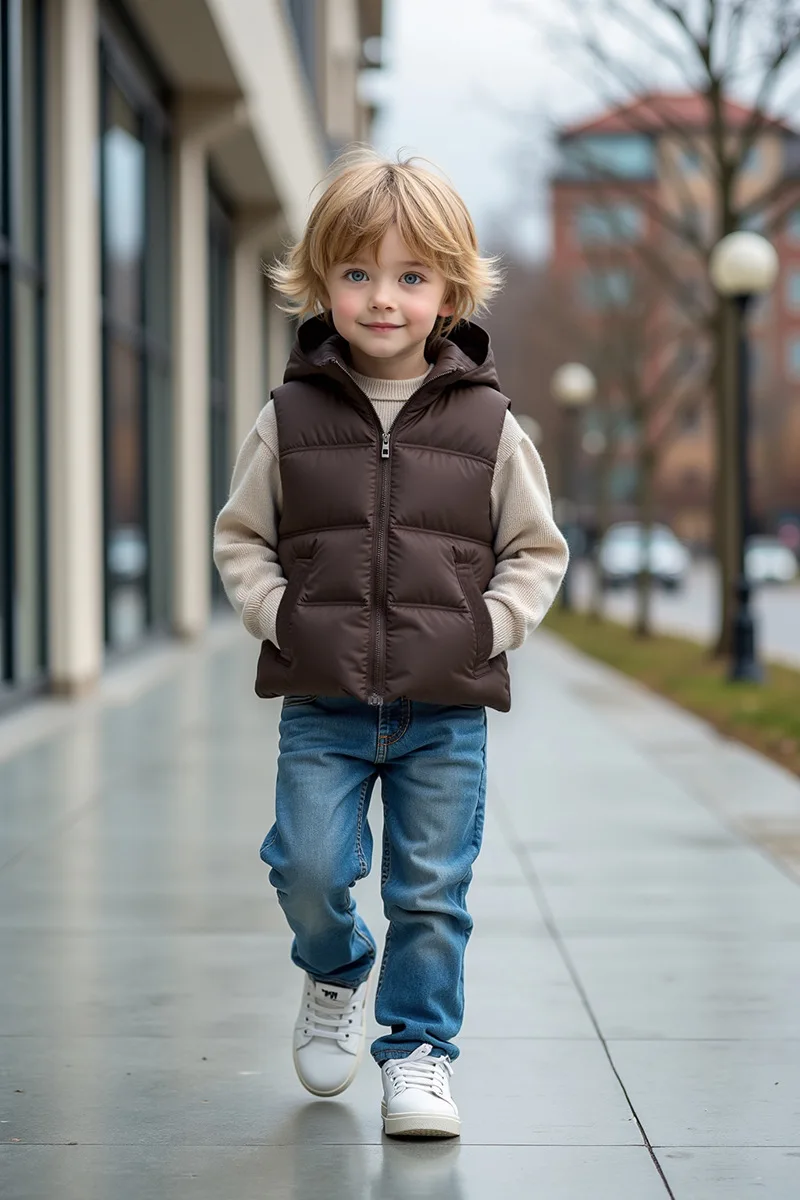 2026 Autumn Winter New Boys Girls Vest Solid Color Waterproof Thick Keep Warm Zipper Jacket For 4-14Y Kids Cotton Down Waistcoat