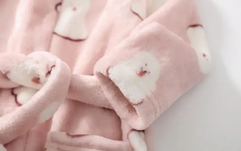 Kids Coral Velvet Bathrobe Baby Girls Boy Cartoon Fleece Pajamas Children Soft Bath Robe Nightgown Teenager Toddler Clothing